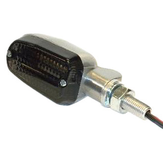 K&S Technologies® - Stalk Silver Aluminum Oblong Marker Lights with Smoke Lenses