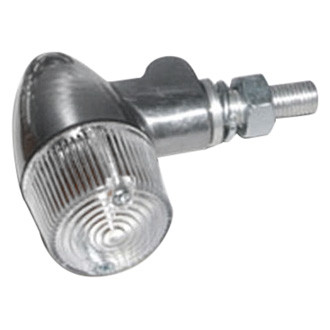 K&S Technologies® - Stalk Silver Aluminum Round Marker Lights with Clear Lenses