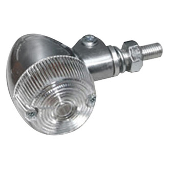 K&S Technologies® - Stalk Silver Aluminum Round Marker Lights with Clear Lenses