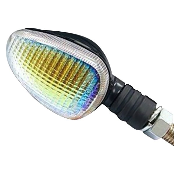 K&S Technologies® - Stalk Black Marker Lights with Rainbow Lenses