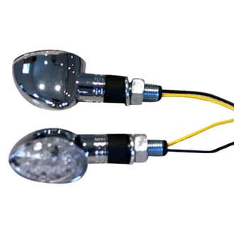 K&S Technologies® - Ultra Mini Stalk Chrome Steel Oval LED Marker Lights