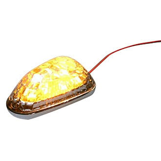 K&S Technologies® - Mini Chrome Triangle LED Marker Lights with Amber Lenses