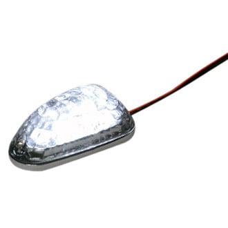 K&S Technologies® - Mini Chrome Triangle LED Marker Lights with White Lenses