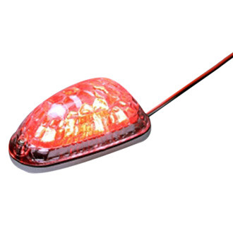 K&S Technologies® - Mini Black Triangle LED Marker Lights with Red Lenses
