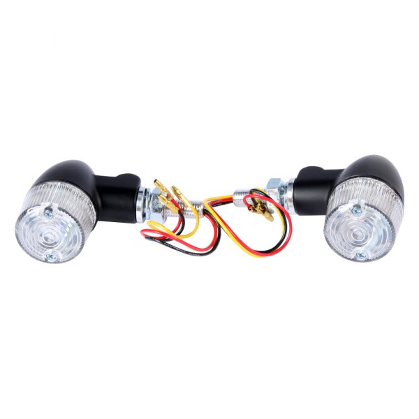 K&S Technologies® - Style 1 Black Aluminum LED Turn Signal Lights with Clear Lenses