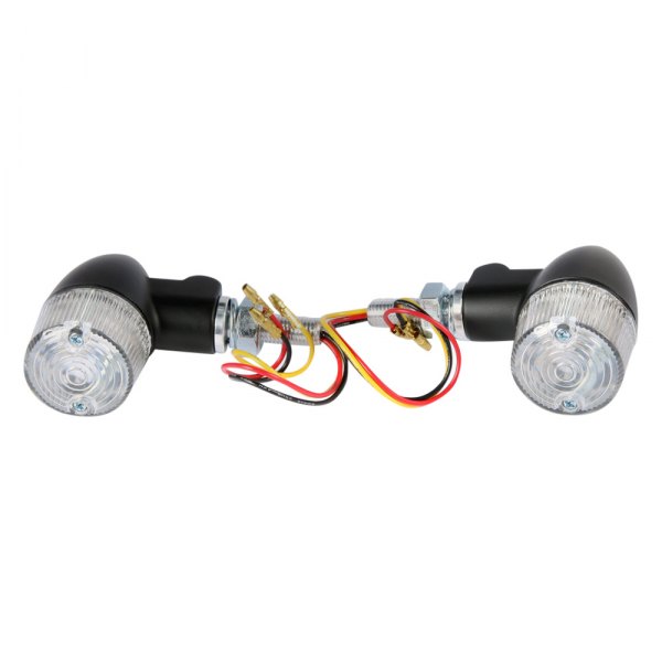 K&S Technologies® - Style 2 Black Aluminum LED Turn Signal Lights with Clear Lenses