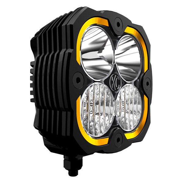 KC HiLiTES® - Flex Era 4 Series 5" 80W Square Combo Beam LED Light with Amber Backlight
