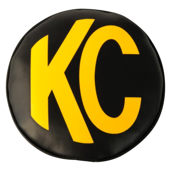KC HiLiTES® - 8" Round Black Soft Vinyl Light Covers with Yellow KC Logo for Rally 800, Pro-Sport Series