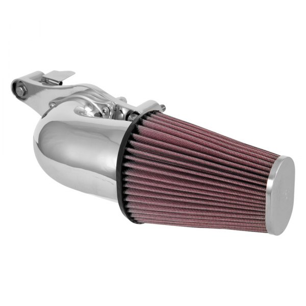 K&N® - AirCharger Chrome Aluminum Air Intake Kit with Red Filter
