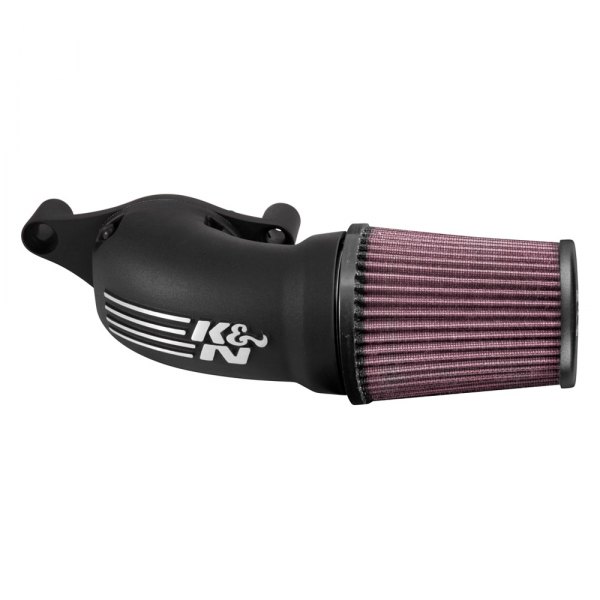 K&N® - AirCharger Black Aluminum Air Intake Kit with Red Filter