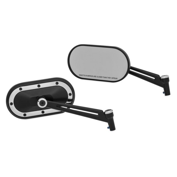 Kuryakyn® - Heavy Industry Black with Chrome Accents Mirror Set