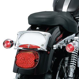 Kuryakyn® - Bullet Chrome Turn Signal Deep Dish Bezels with Red Lenses