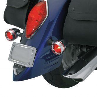 Kuryakyn® - Deep Chrome Dish Bezels with Red Lenses