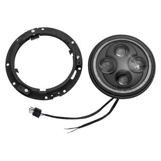 Kuryakyn® - 7" Orbit Vision Black LED Headlight with White Halo