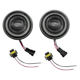 Kuryakyn® - 4 1/2" Round Orbit Vision Black LED Passing Lamps with White Halo