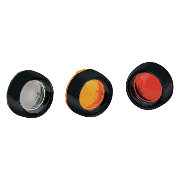 Kuryakyn® - Bullet Black Turn Signal Deep Dish Bezels with Smoke Lenses