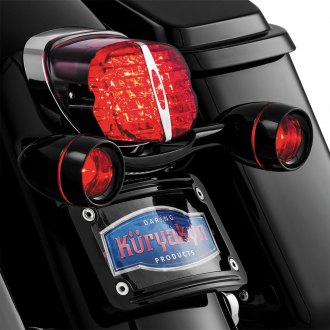 Kuryakyn® - Bullet Black Turn Signal Deep Dish Bezels with Red Lenses