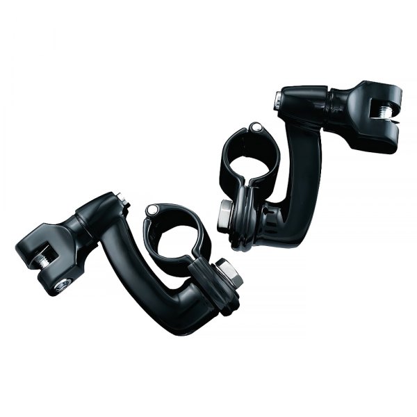 Kuryakyn® - Longhorn Gloss Black Offset Peg Mounts with 1-1/4" Magnum Quick Clamps