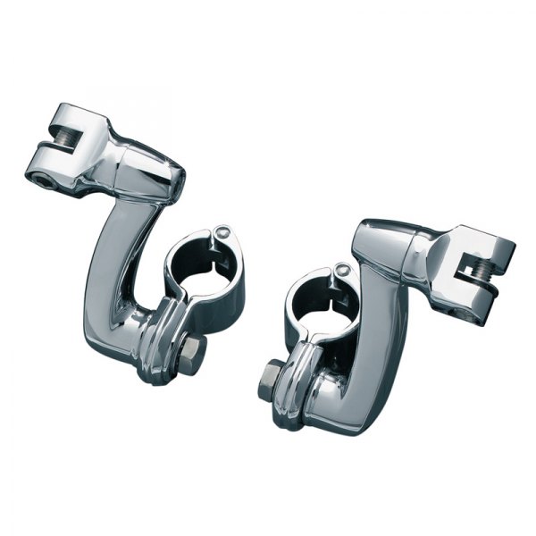 Kuryakyn® - Longhorn Chrome Offset Peg Mounts with 1-1/4" Magnum Quick Clamps