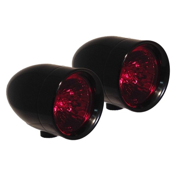 Lazer Star® - Bullet Style 2.25" Black Aluminum Rigid Turn Signal Lights with Red Lenses