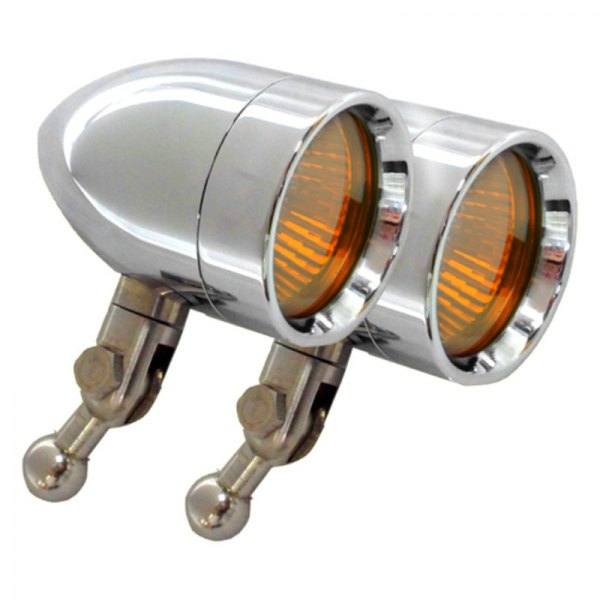 Lazer Star® - Micro B Series Bullet Style 1.5" Aluminum Handlebar Turn Signal Lights with Amber Lenses