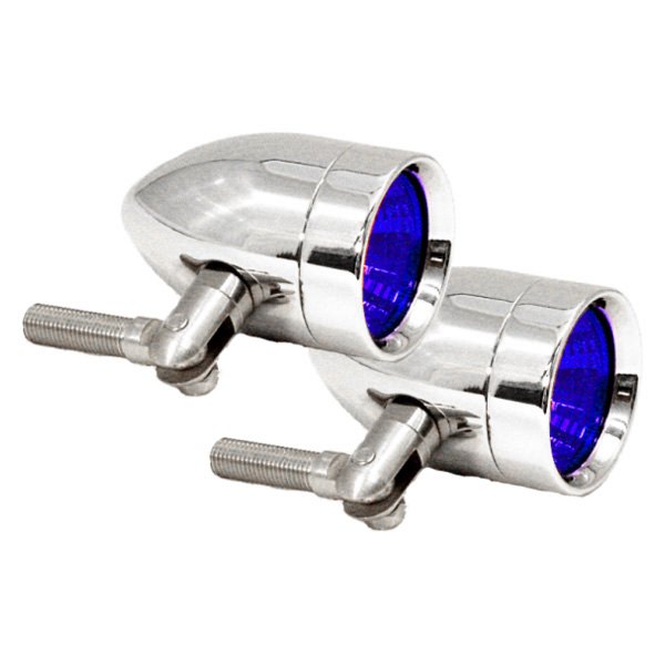 Lazer Star® - Micro B Series Bullet Style 1.5" Aluminum Pivot Turn Signal Lights with Blue Lenses