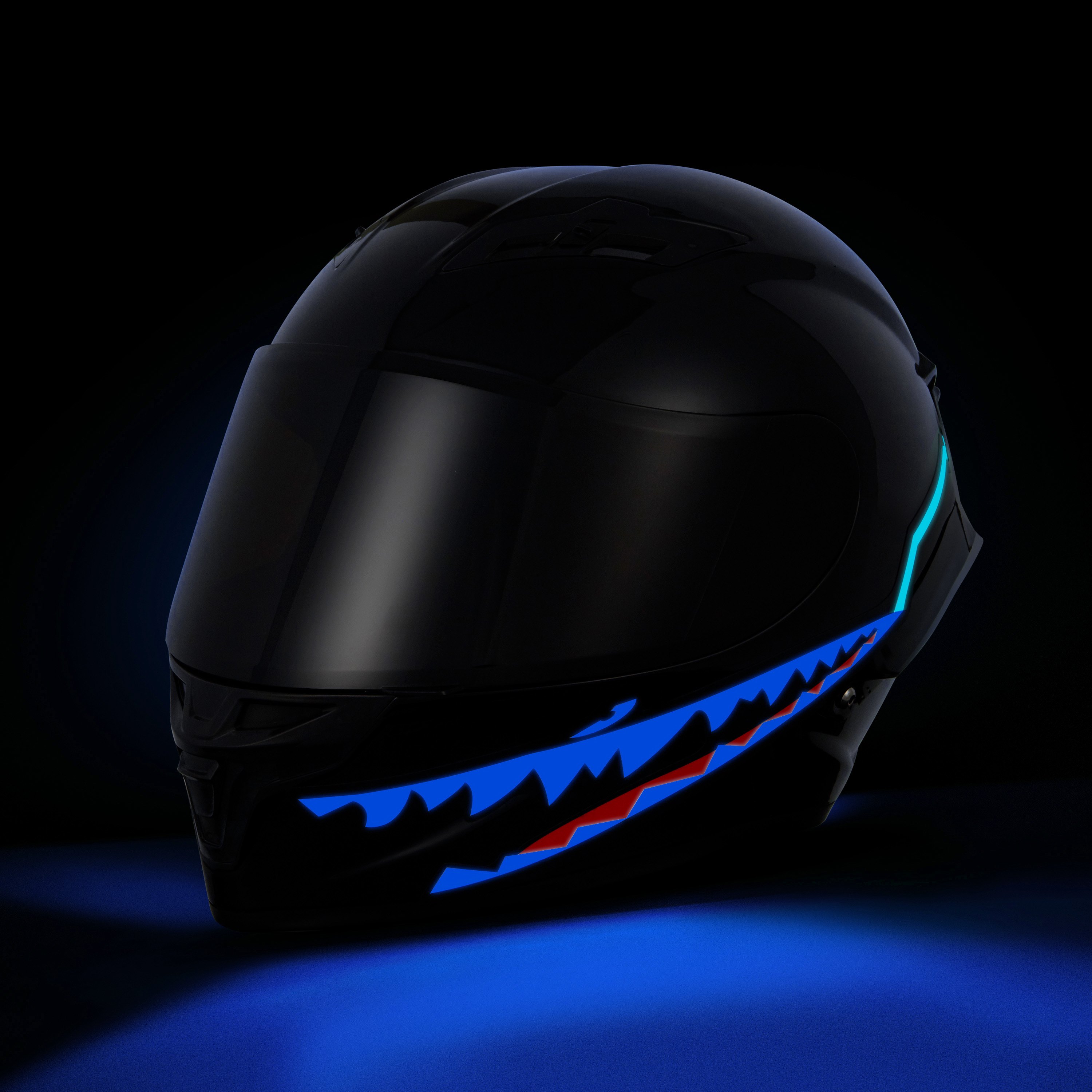 illuminated motorcycle helmet