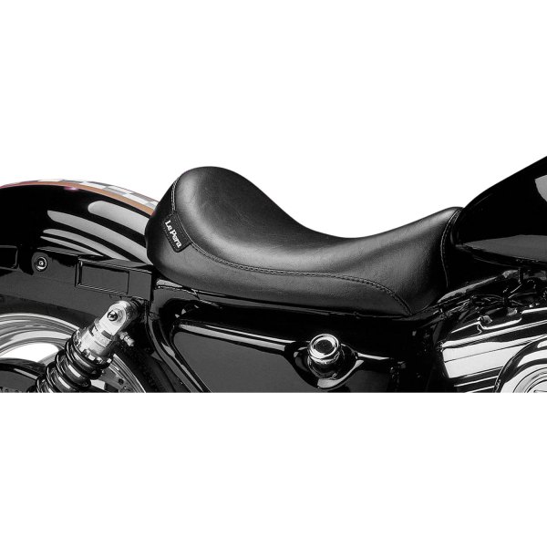 LePera® - Silhouette Series Smooth Black Solo Seat with Biker Gel