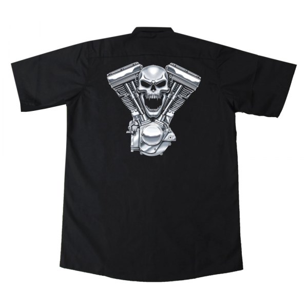 Lethal Threat® - Eviltwn Embroidered Work Men's Shirt (X-Large, Black)