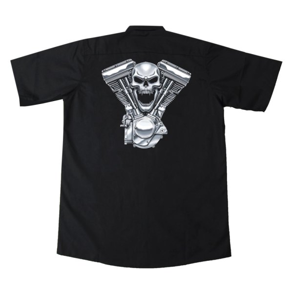 Lethal Threat® - Eviltwn Embroidered Work Men's Shirt (3X-Large, Black)
