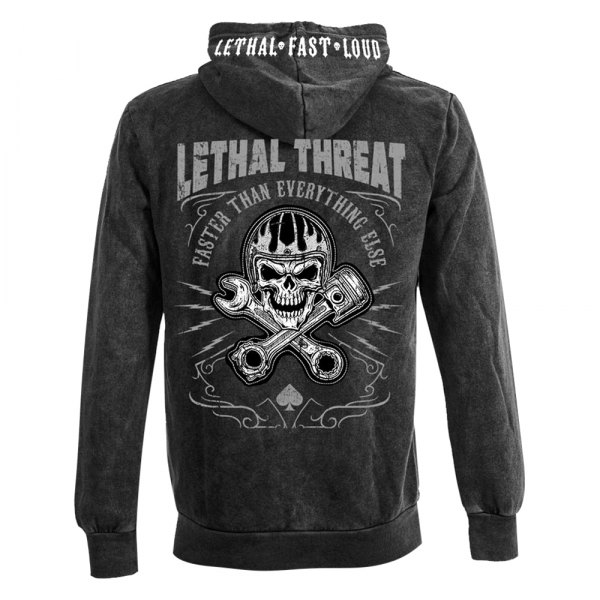 Lethal Threat® - Faster Skull Men's Hoody (Medium, Black)