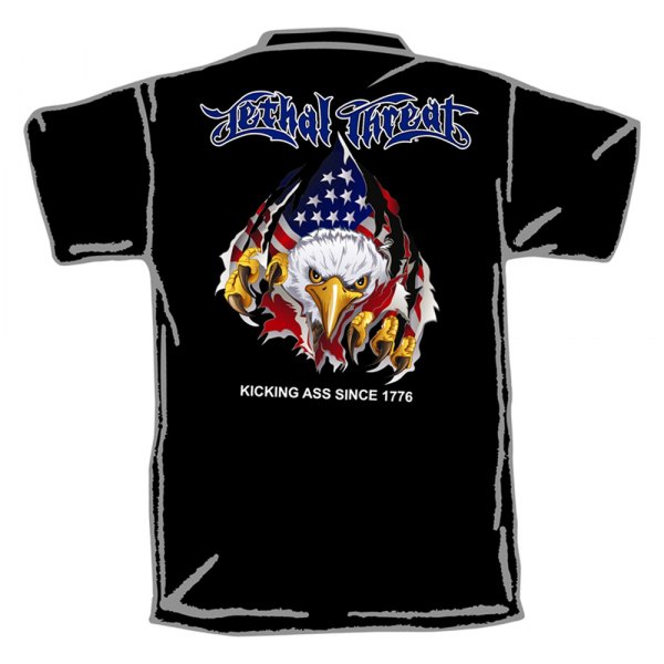 Lethal Threat® - RIP Tear Eagle Men's T-Shirt (Large, Black)