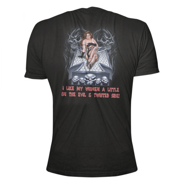 Lethal Threat® - Iron Cross Babe Men's T-Shirt (Large, Black)