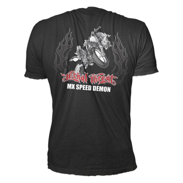 Lethal Threat® - MX Speed Demon Men's T-Shirt (Large, Black)