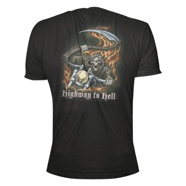 Lethal Threat® - Highway To Hell Men's T-Shirt (Large, Black)