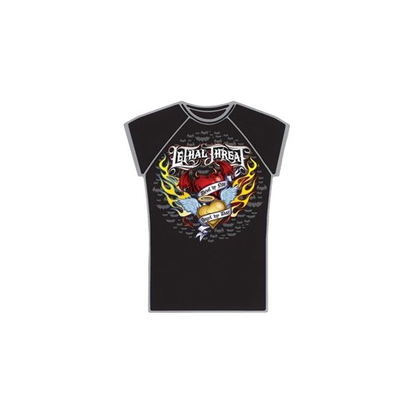 Lethal Threat® - Angel Devil Hearts Men's T-Shirt (X-Large, Black)