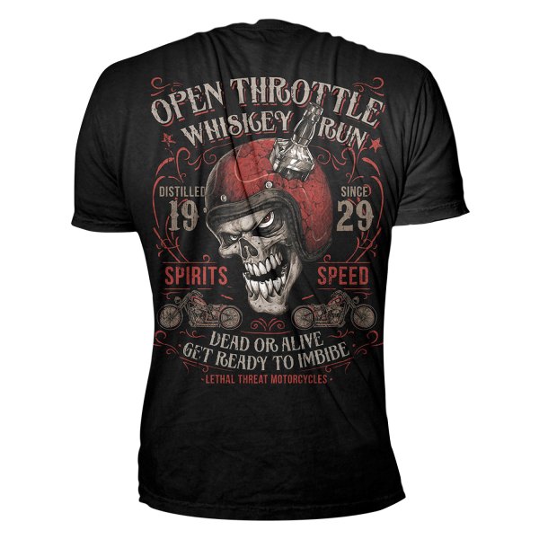 Lethal Threat® - Open Throttle Men's T-Shirt (Large, Black)