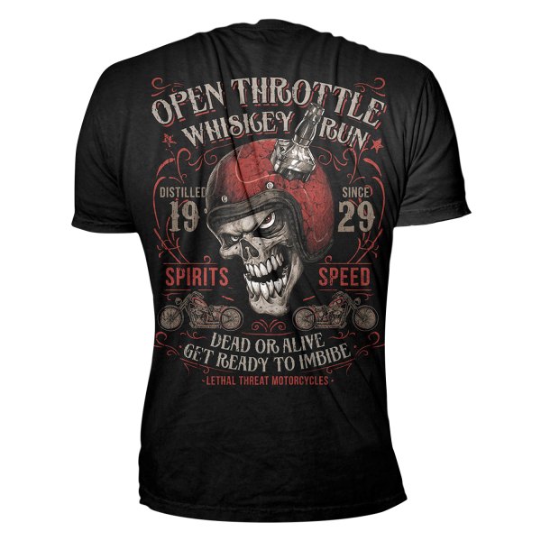 Lethal Threat® - Open Throttle Men's T-Shirt (X-Large, Black)