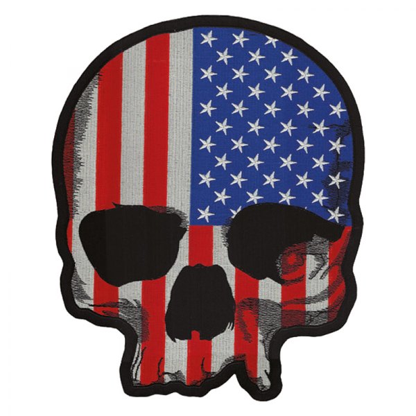 Lethal Threat® - USA Flag Skull Embroidered Patch