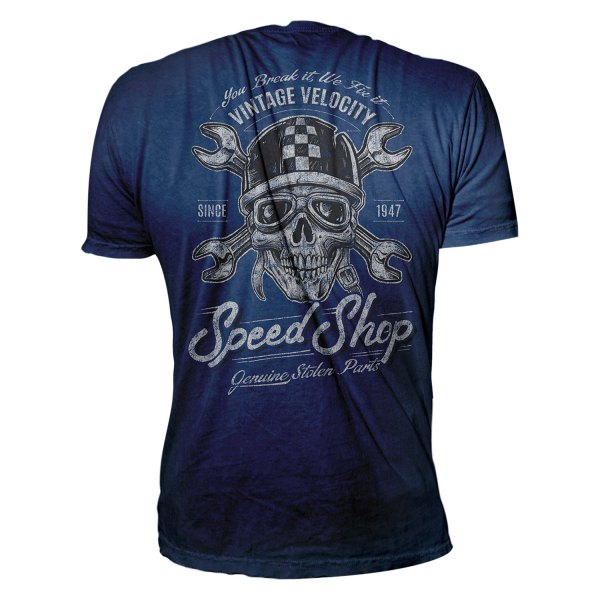 Lethal Threat® - Speed Shop Men's T-Shirt (3X-Large, Blue)