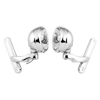 Letric Lighting® - 4.5" 2x30W Round Chrome Housing LED Passing Lamps with Bracket