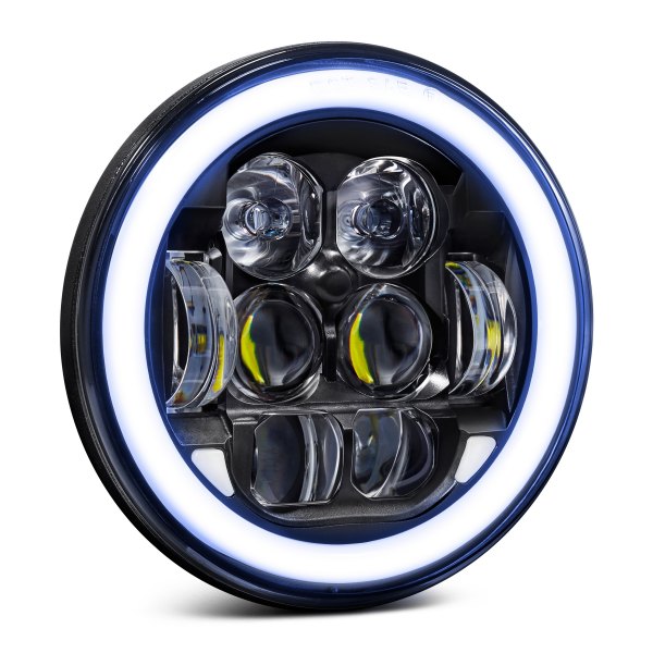 Lumen® - 5 3/4" Round Black Halo Projector LED Headlight