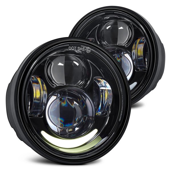 Lumen® - 5" Round Black Projector LED Daytime Running Lights