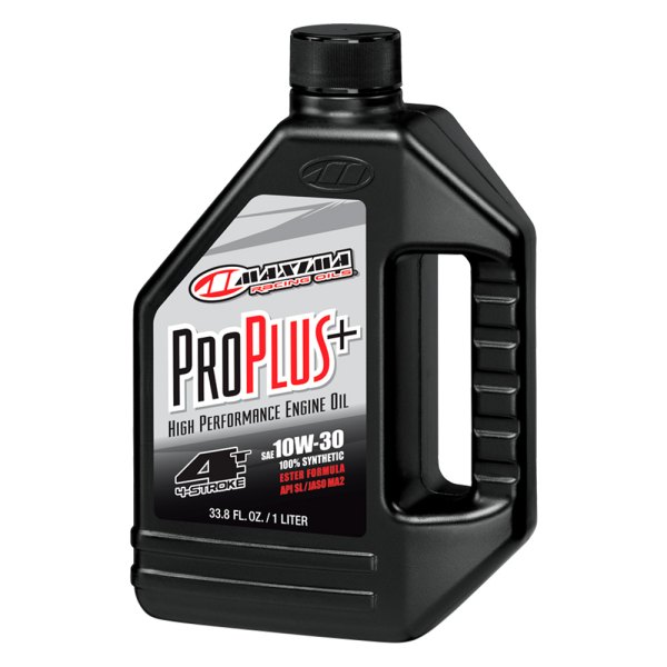 Maxima Racing Oils® - Pro Plus+ SAE 10W-30 Synthetic 4T Motorcycle Engine Oil, 1 Liter x 12 Bottles