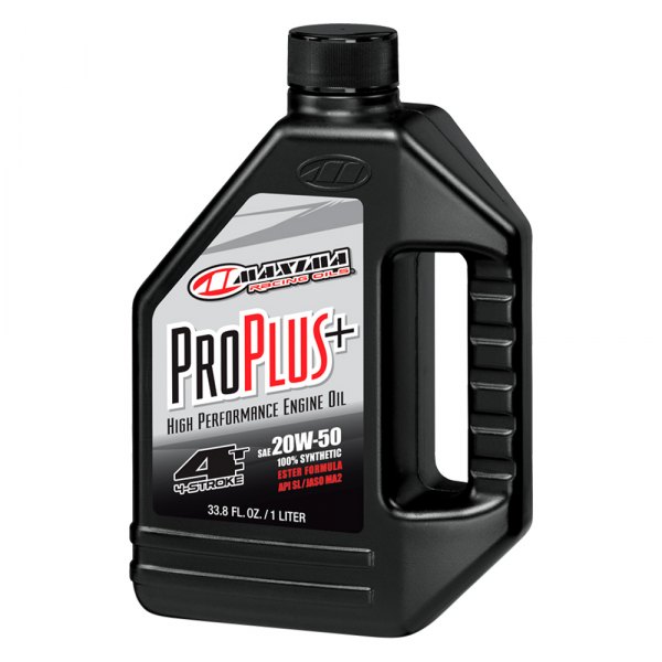 Maxima Racing Oils® - Pro Plus+ SAE 20W-50 Synthetic 4T Motorcycle Engine Oil, 1 Liter x 12 Bottles