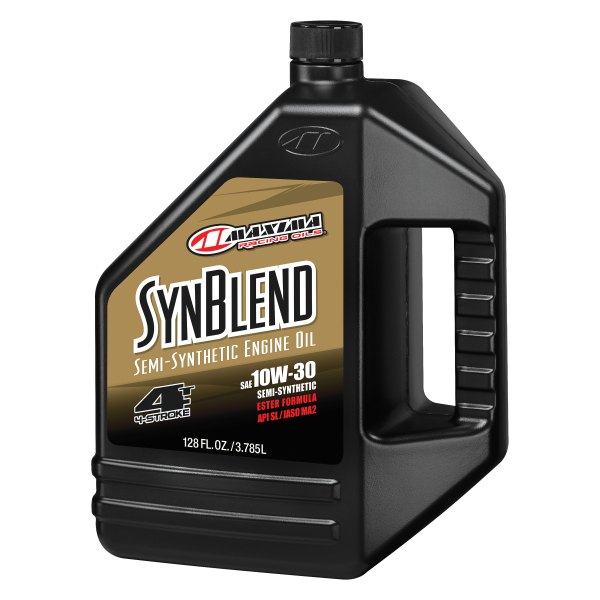  Maxima Racing Oils® - SynBlend SAE 10W-30 Semi-Synthetic 4-Stroke Engine Oil, 4 Liters