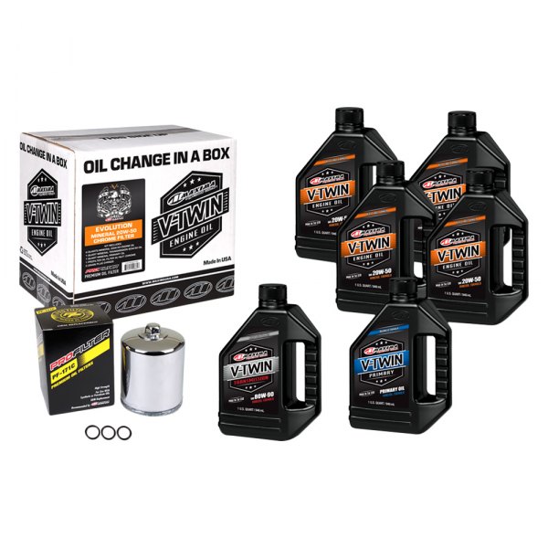 Maxima Racing Oils® - V-Twin SAE 20W-50 Conventional Oil Quick Change Kits, 6 Quarts