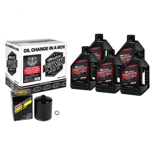 Maxima Racing Oils® - V-Twin SAE 20W-50 Conventional Oil Quick Change Kits, 5 Quarts