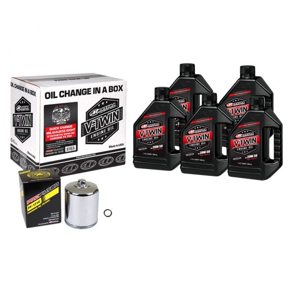 Maxima Racing Oils® - V-Twin SAE 20W-50 Conventional Oil Quick Change Kits, 5 Quarts