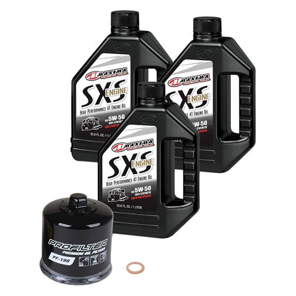Maxima Racing Oils® - SXS SAE 5W-50 Synthetic 4T Quick Change Kit, 3 Liters x 3 Bottles